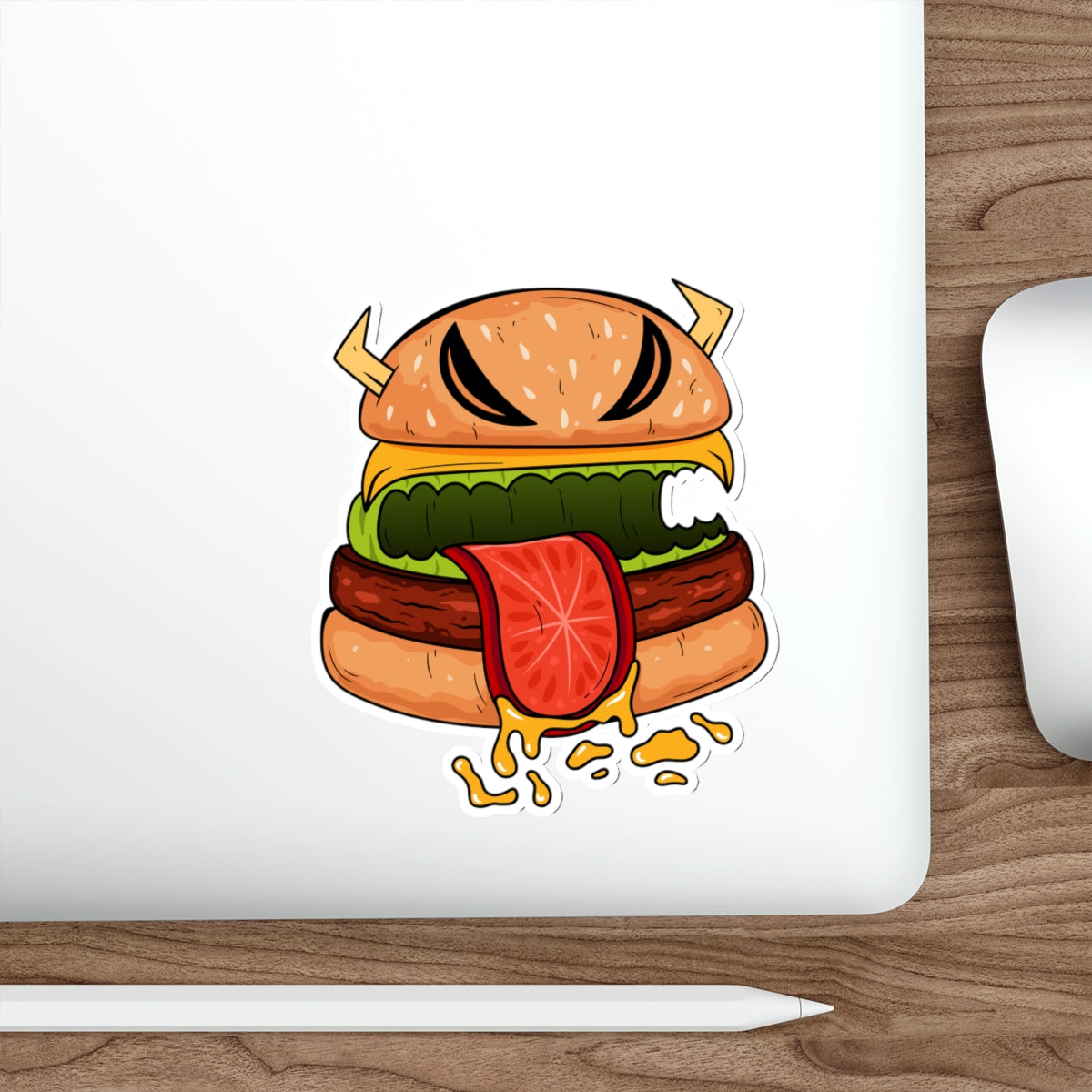 Die-Cut Stickers | Vibrant Art for Personalization (Cheeseburger Monster)