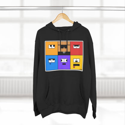 Three-Panel Fleece Hoodie (Emotion Blocks)