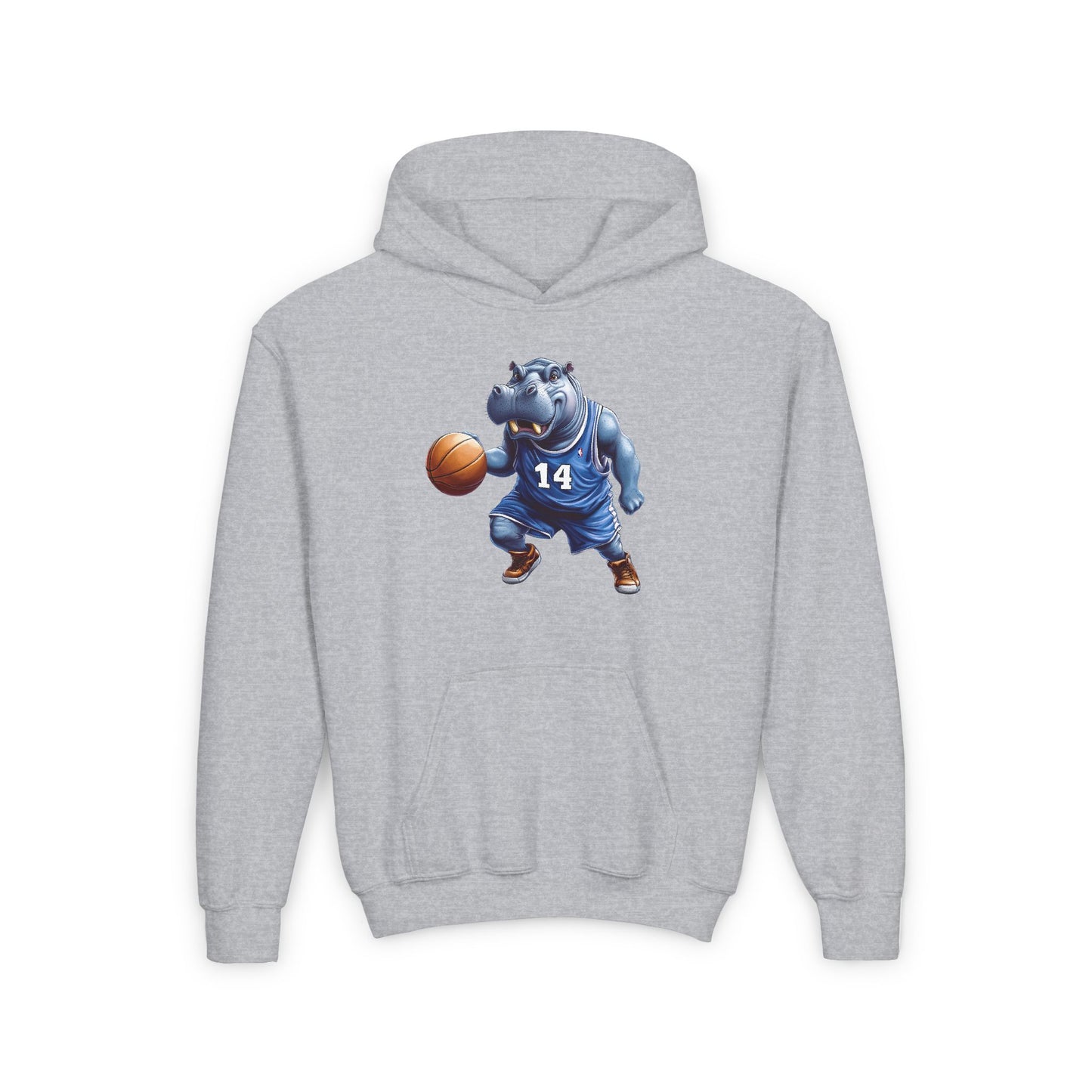 Youth Heavy Blend Hooded Sweatshirt (Hippo Baller)