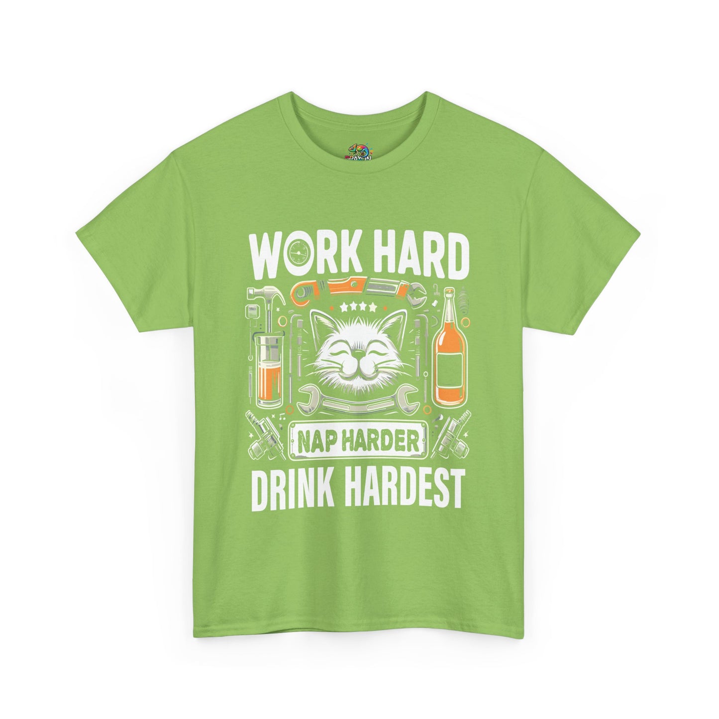 Unisex Heavy Cotton Tee (Work, Nap & Drink Hard)