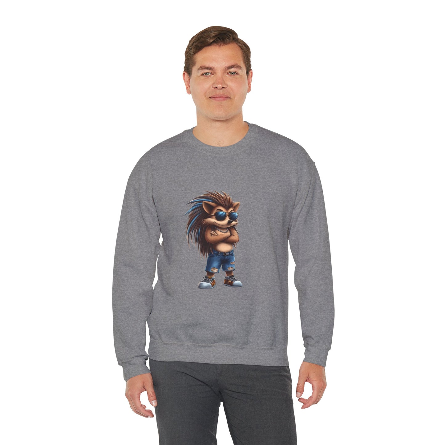 Unisex Heavy Blend™ Crewneck Sweatshirt (Cool Hedgehog)