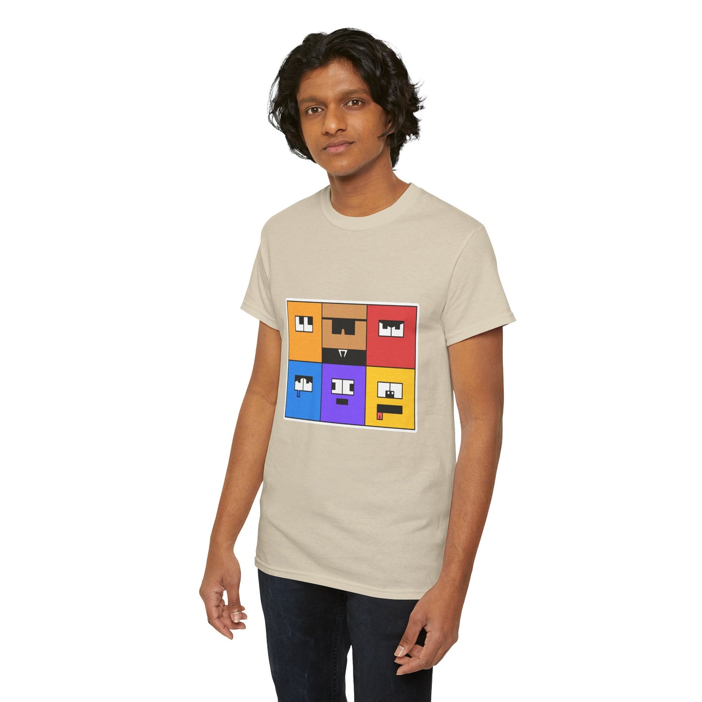 Unisex Heavy Cotton Tee (Emotion Blocks)