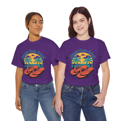 Unisex Heavy Cotton Tee (Straight Outta School)