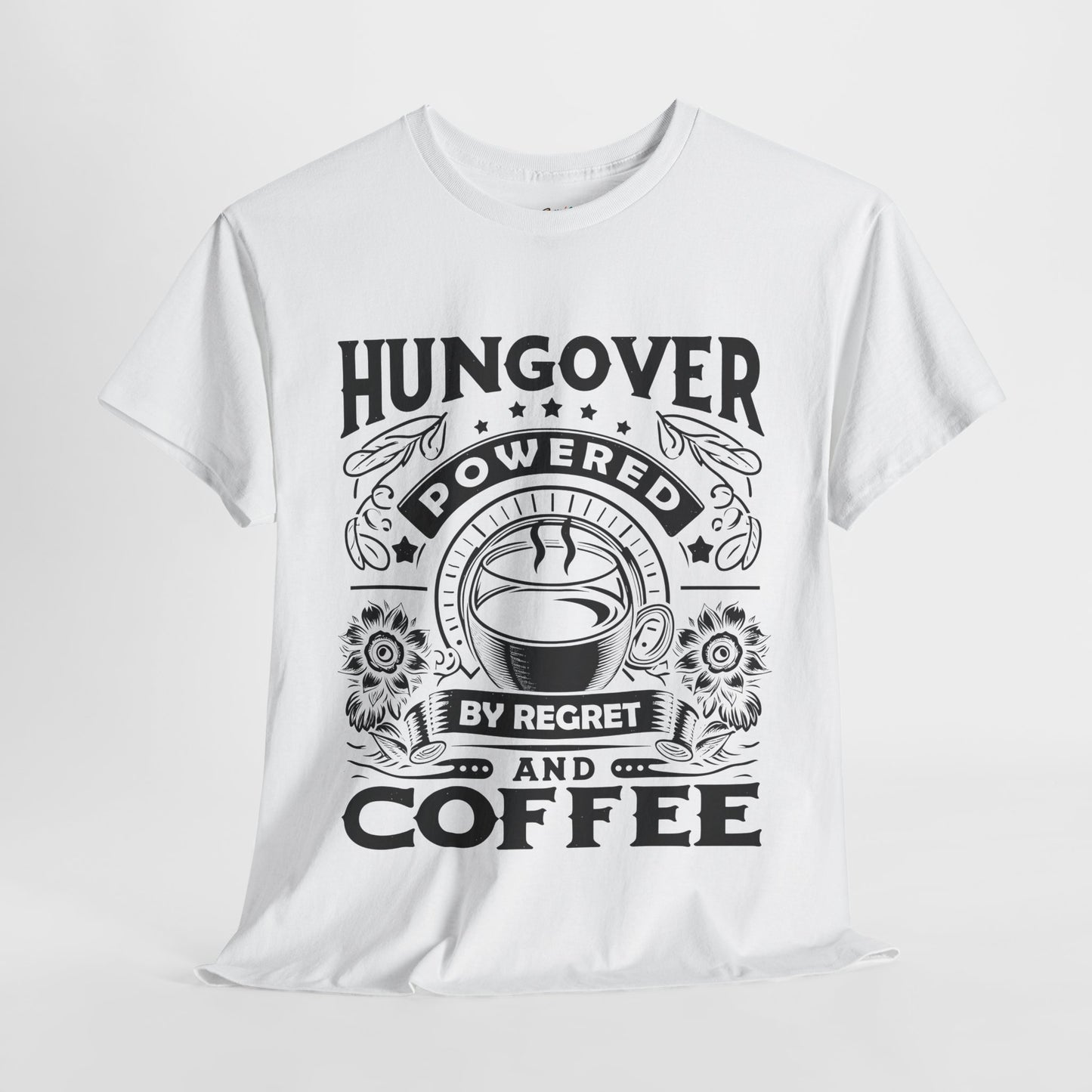 Unisex Heavy Cotton Tee (Hungover - Powered by Coffee)