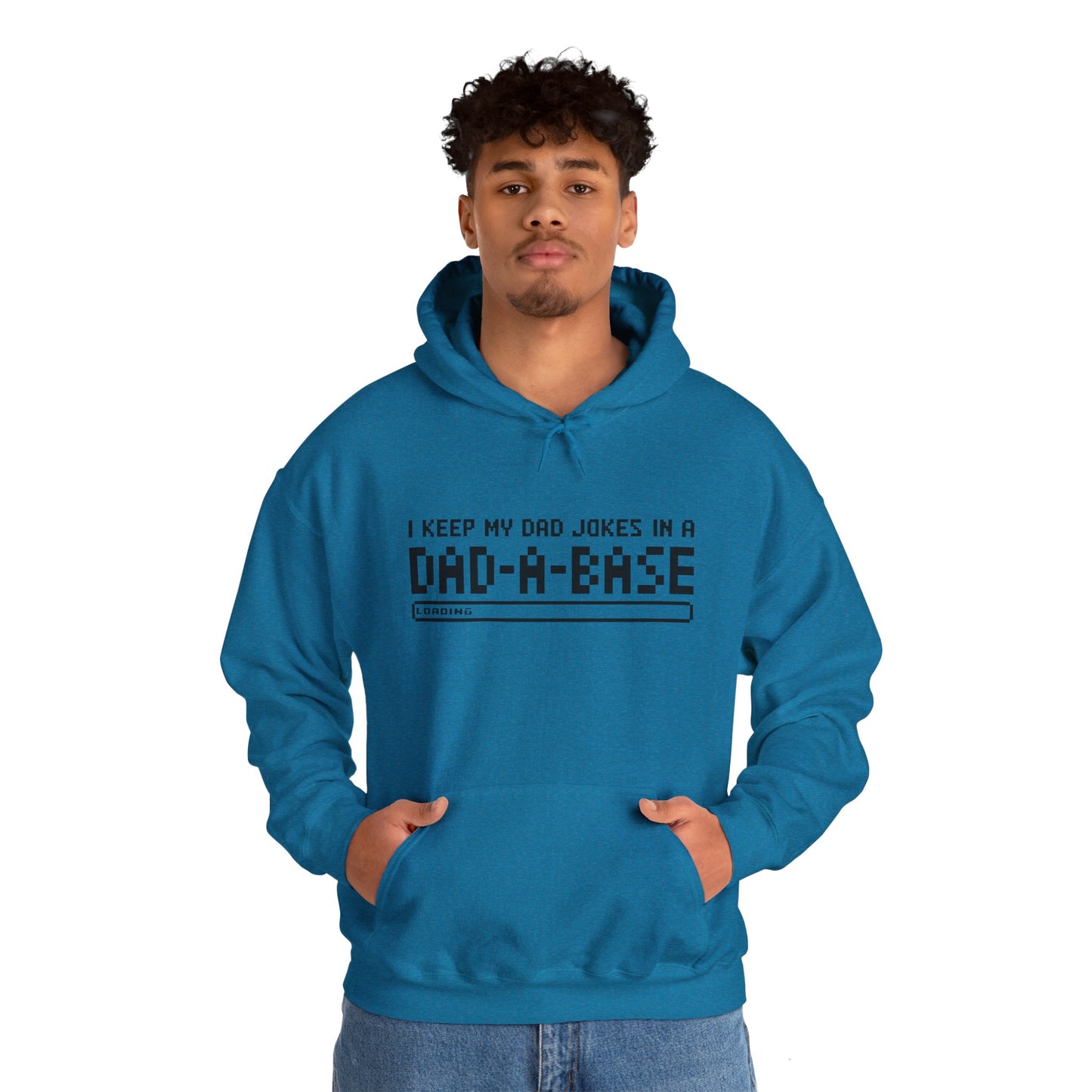 Dad Jokes Hoodie - Unisex Heavy Blend™ Sweatshirt (Keep my Jokes in a Dad-A-Base)