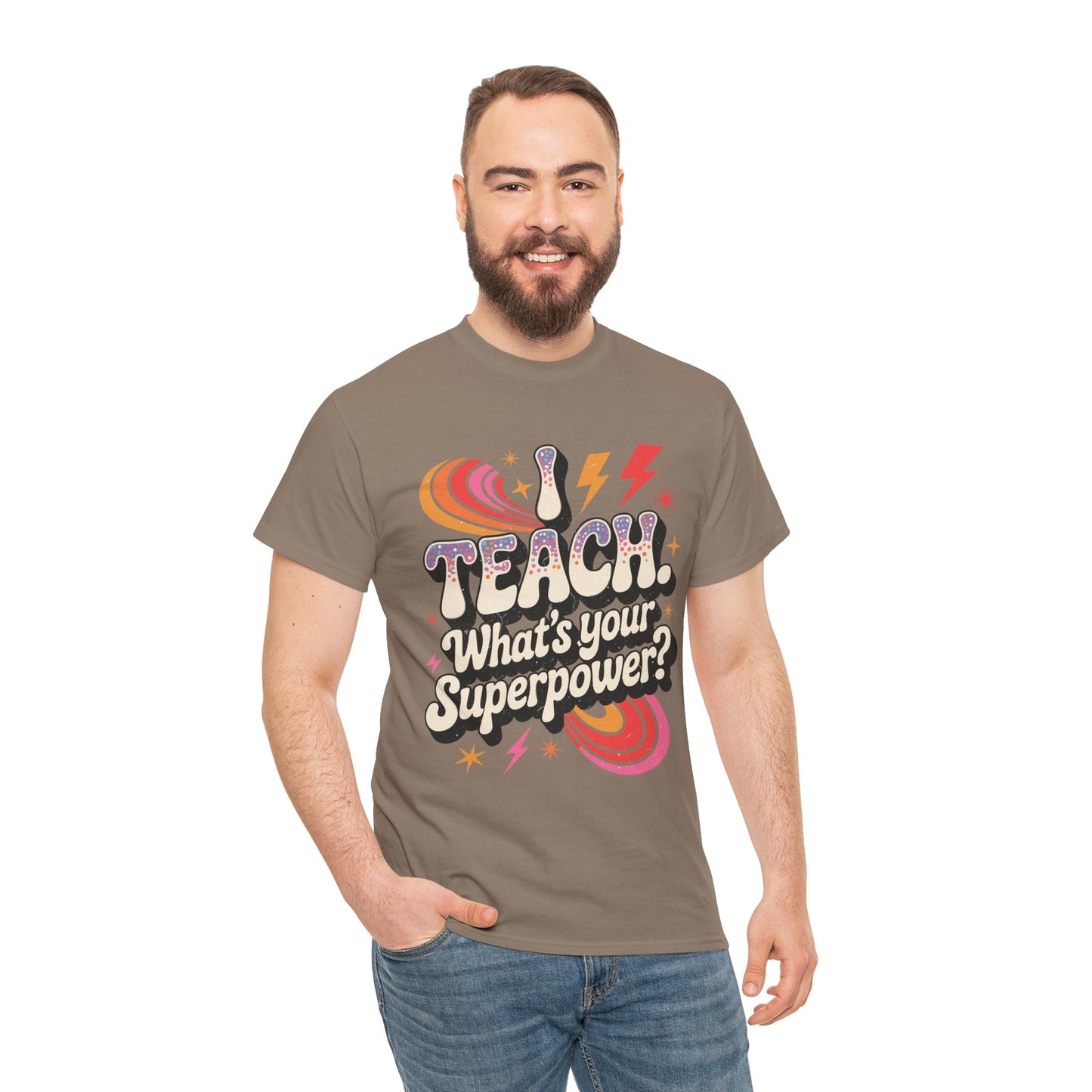 Unisex Heavy Cotton Tee (I Teach, What's Your Superpower?)