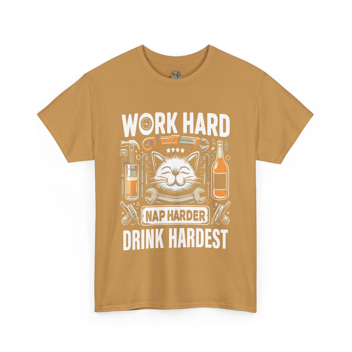 Unisex Heavy Cotton Tee (Work, Nap & Drink Hard)