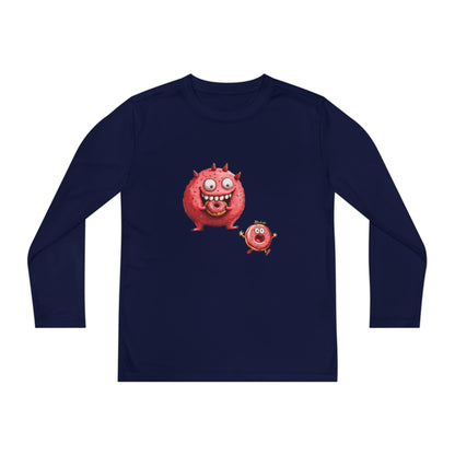 Youth Long Sleeve Competitor Tee (Donut Monster eating Donut)