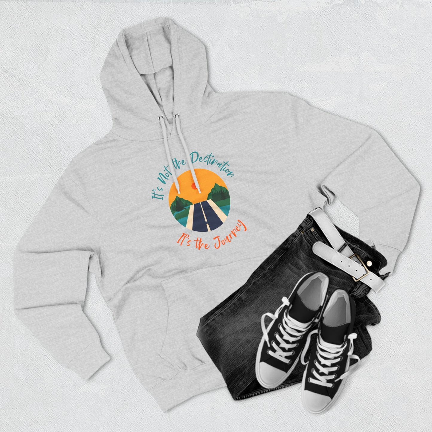 Three-Panel Fleece Hoodie (It's not Destination, It's Journey)