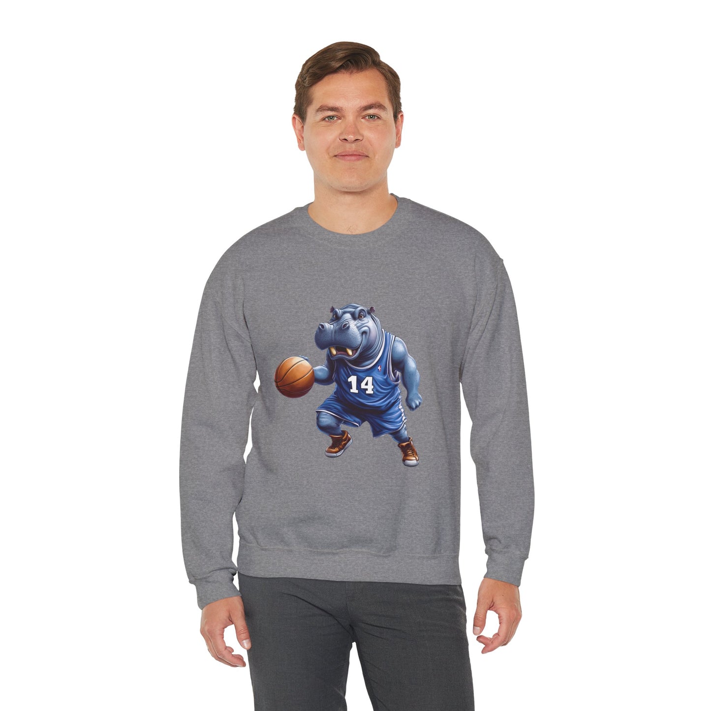 Unisex Heavy Blend™ Crewneck Sweatshirt (Hippo Baller)