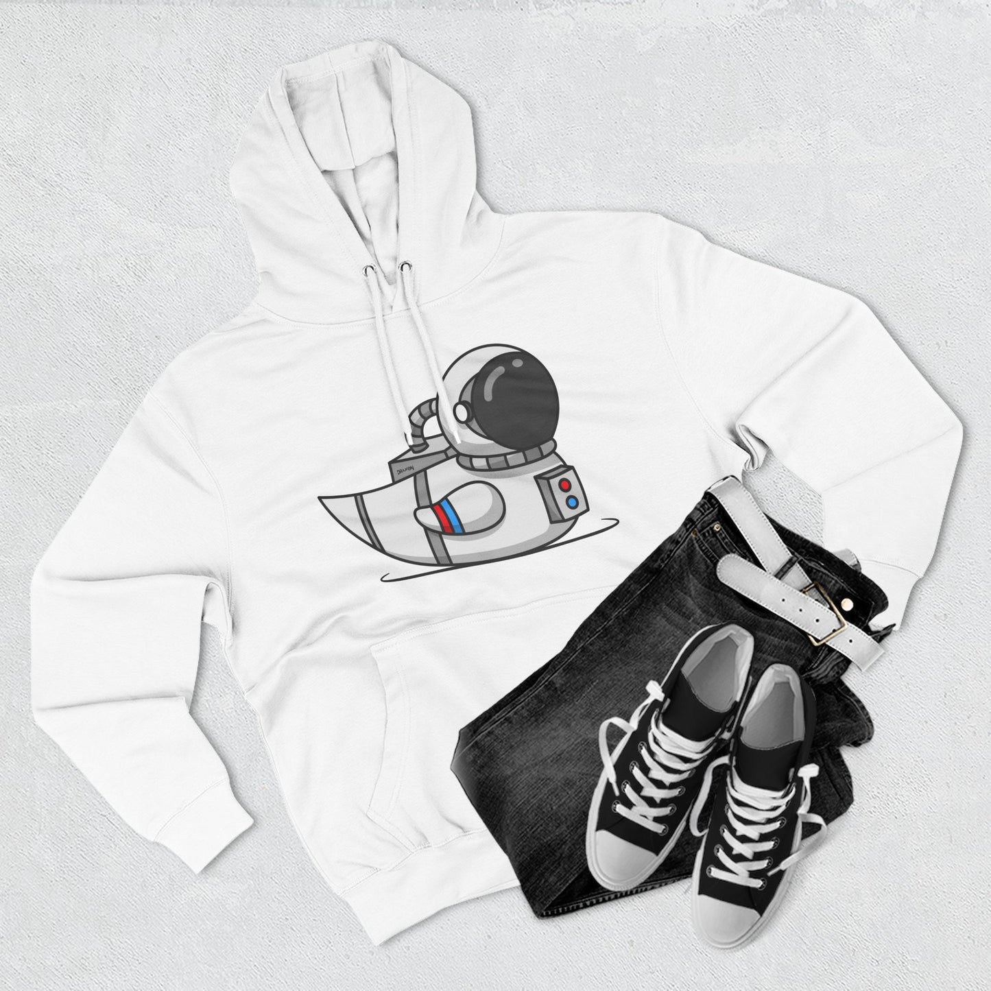Three-Panel Fleece Hoodie (Astronaut Duck)