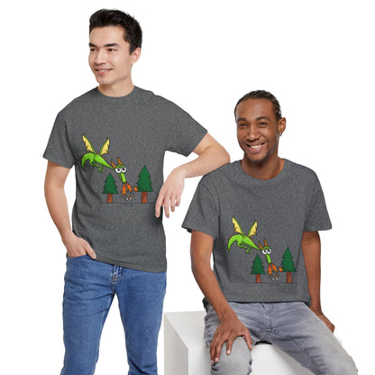 Unisex Heavy Cotton Tee (Flaming Dragon)