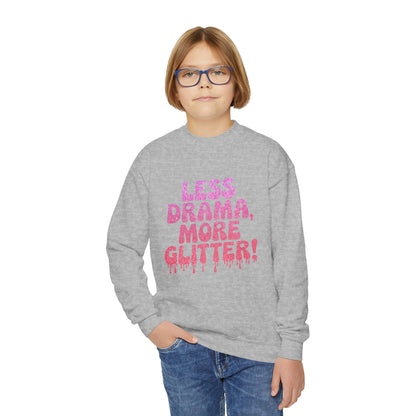 Youth Crewneck Sweatshirt (Less Drama, More Glitter)