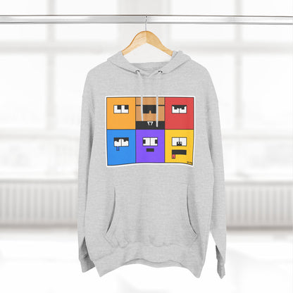 Three-Panel Fleece Hoodie (Emotion Blocks)