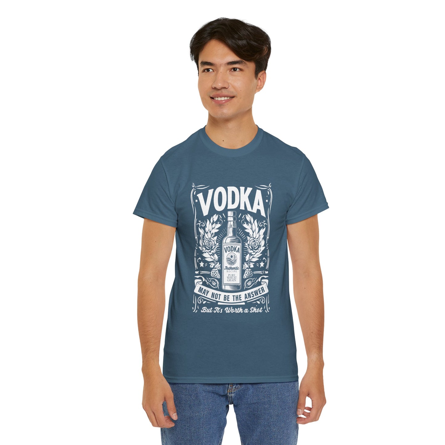 Unisex Heavy Cotton Tee (Vodka - Worth a Shot)