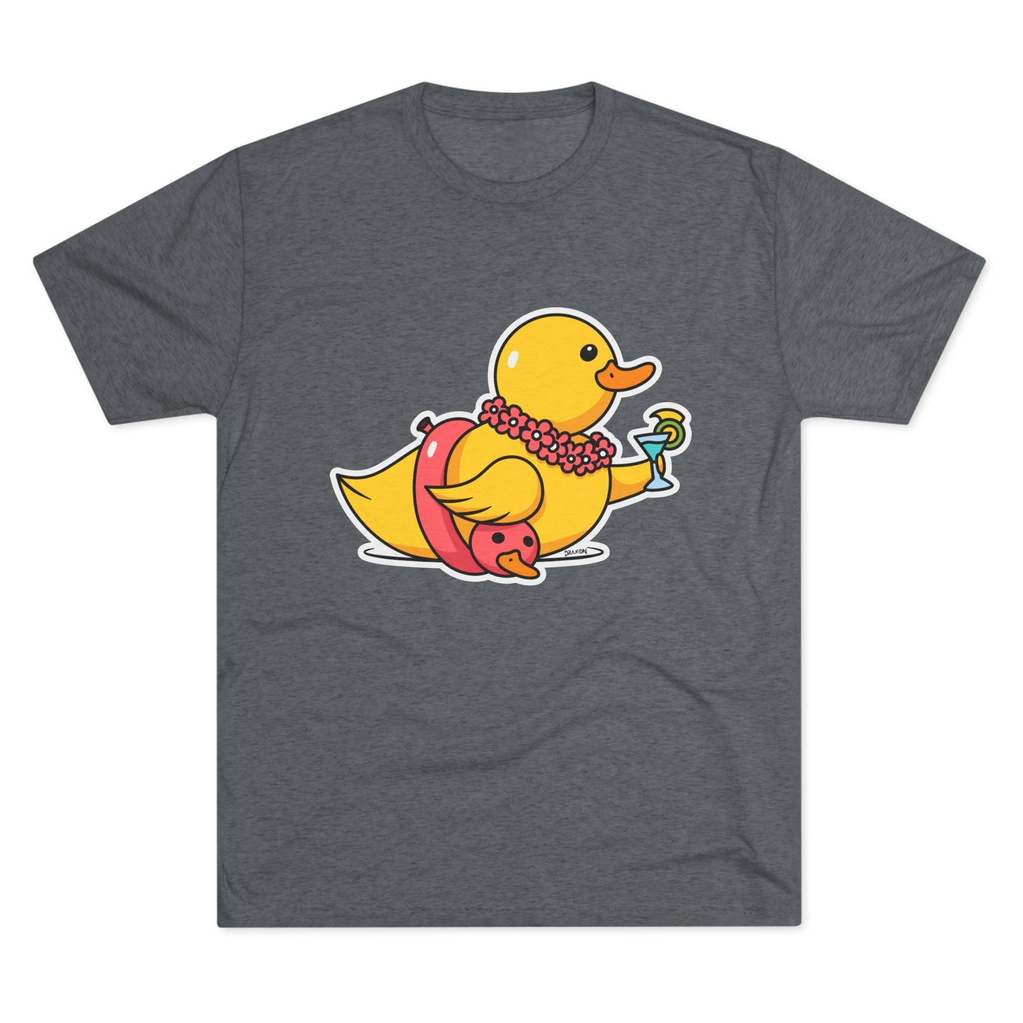 Unisex Tri-Blend Crew Tee (Tropical Duck)