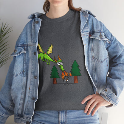 Unisex Heavy Cotton Tee (Flaming Dragon)