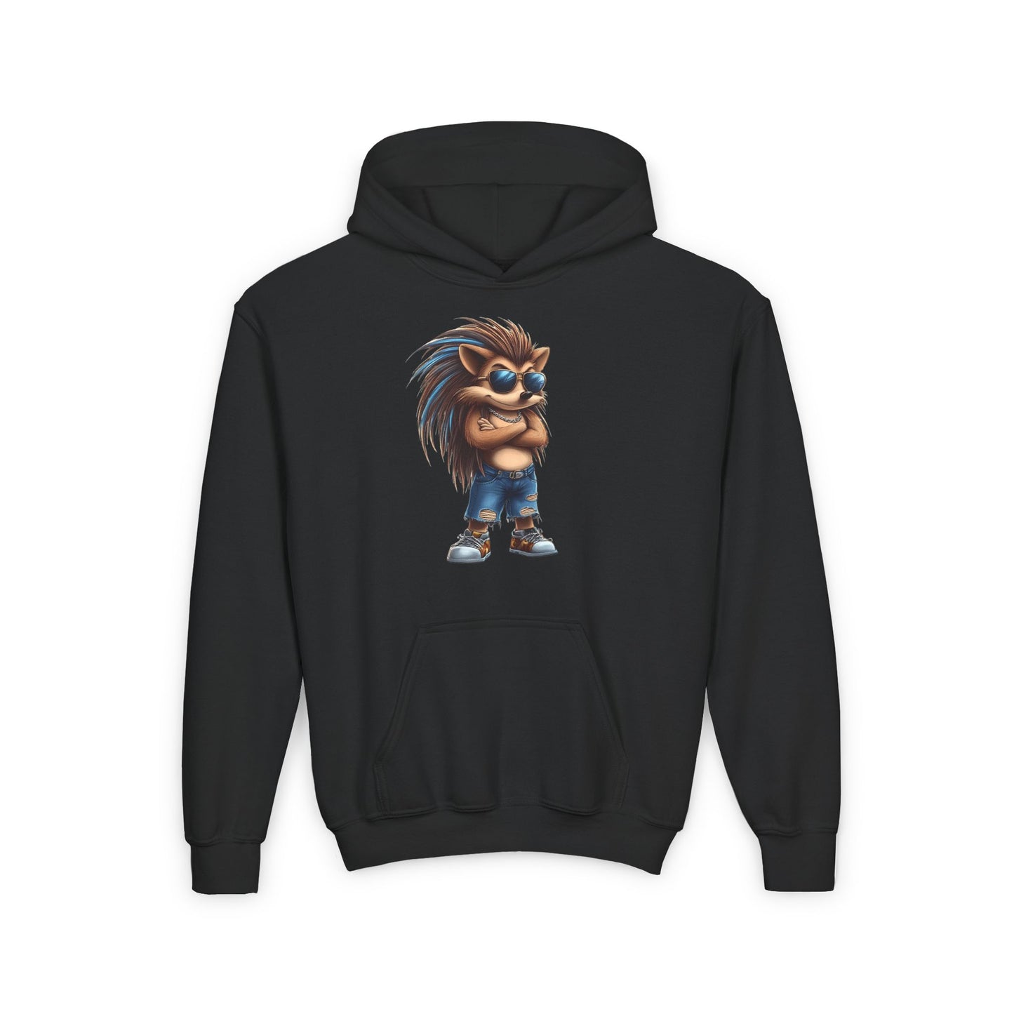 Youth Heavy Blend Hooded Sweatshirt (Cool Hedgehog)