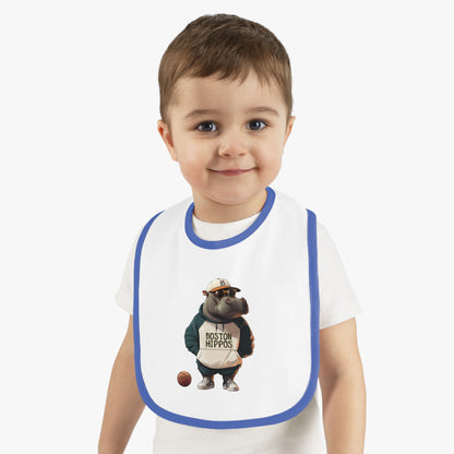 Baby Contrast Trim Jersey Bib (Boston Hippos)