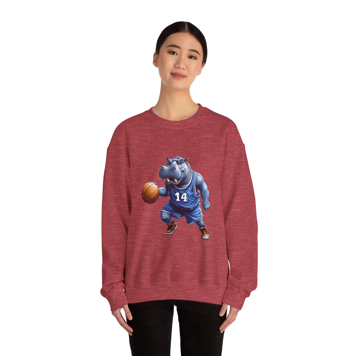 Unisex Heavy Blend™ Crewneck Sweatshirt (Hippo Baller)