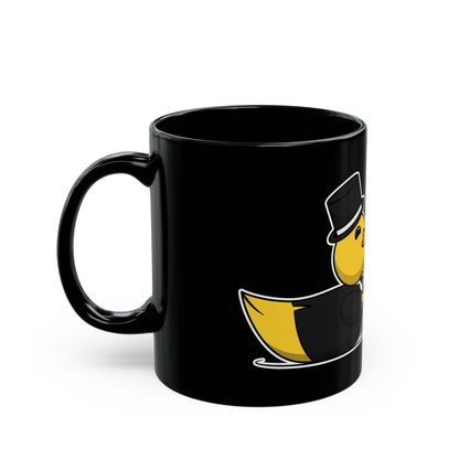 Black Ceramic Mug – Cute Bride & Groom Love Gift 11oz & 15oz (Wedding Ducks)