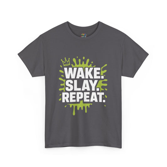 Unisex Heavy Cotton Tee (Wake. Slay. Repeat.)