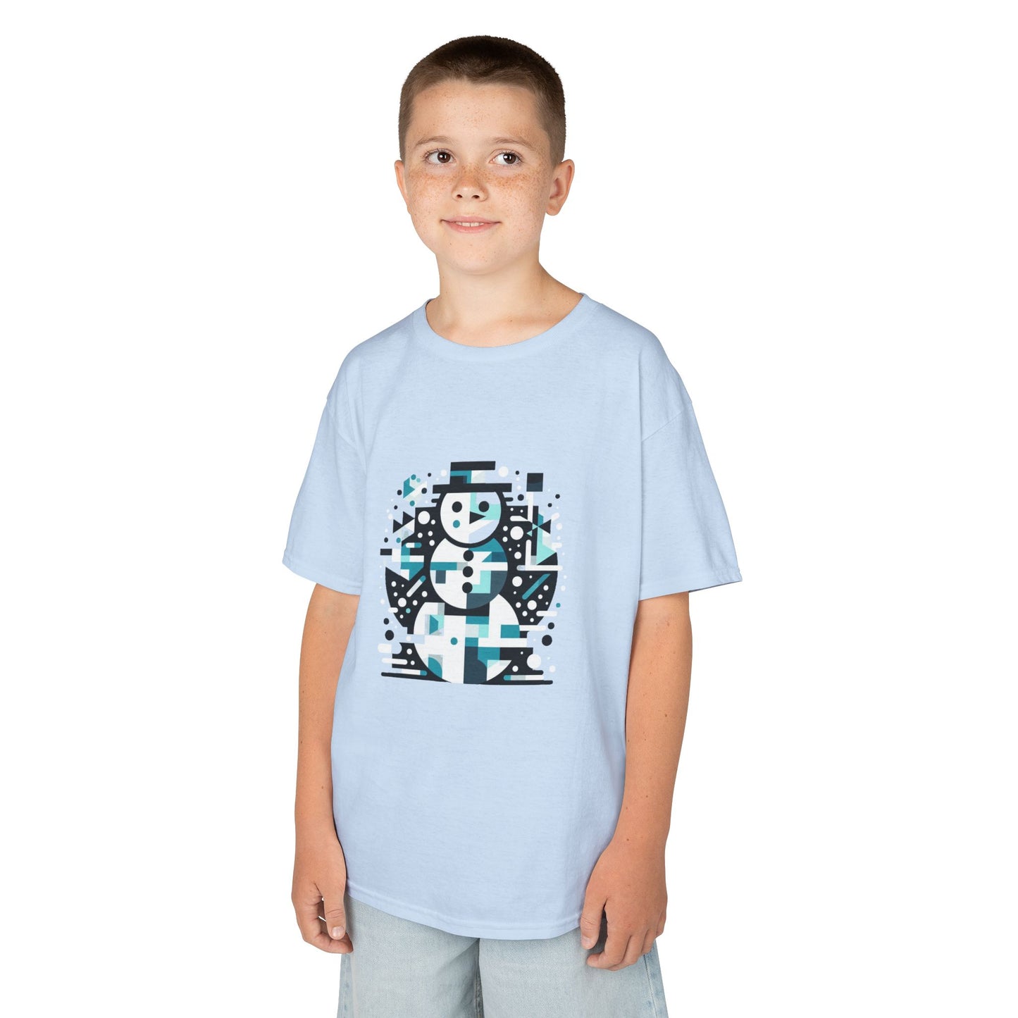 Kids Heavy Cotton T-Shirt (Abstract Snowman)