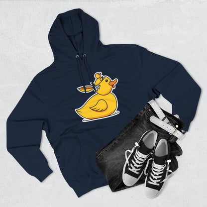 Three-Panel Fleece Hoodie (Duck Bird Brain)