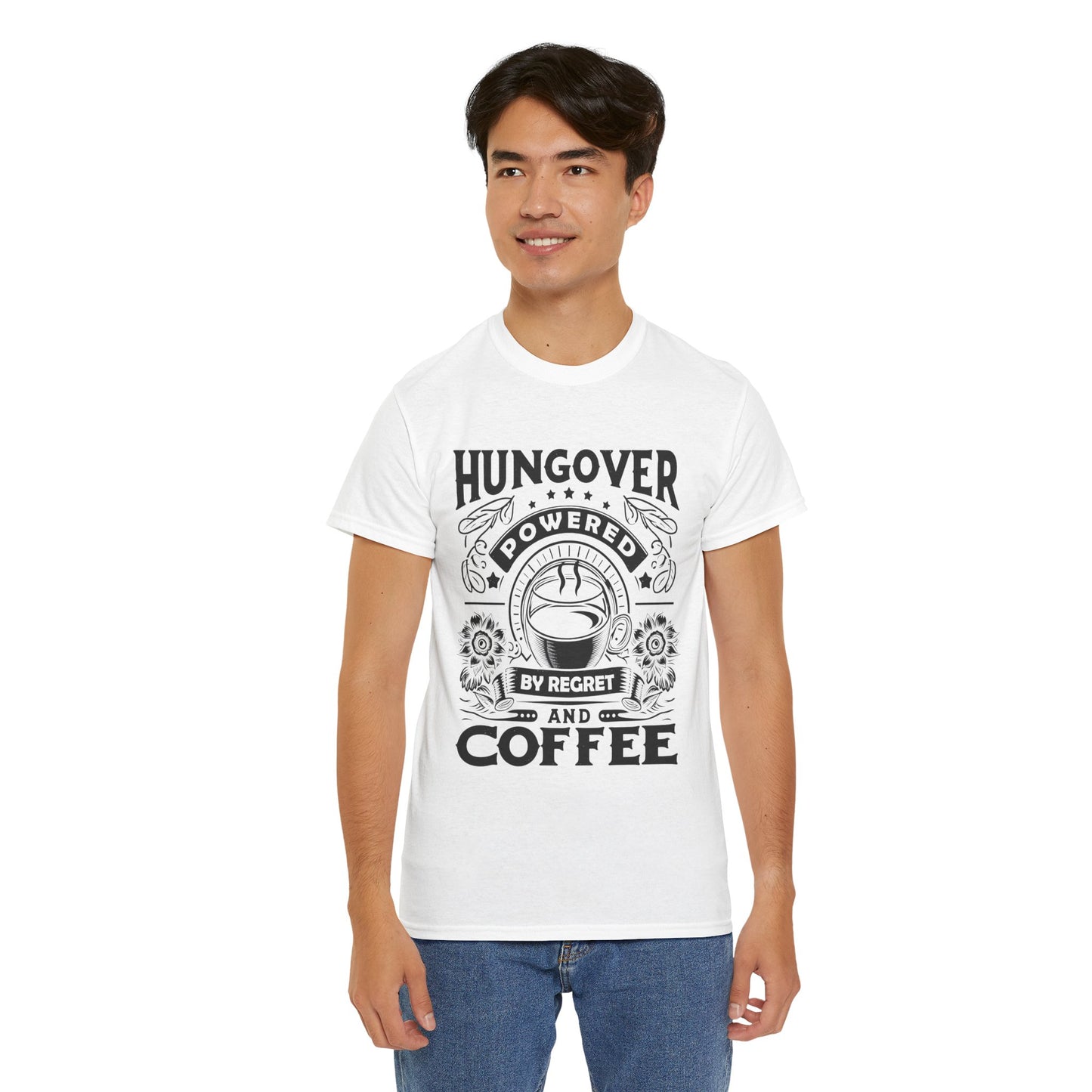 Unisex Heavy Cotton Tee (Hungover - Powered by Coffee)