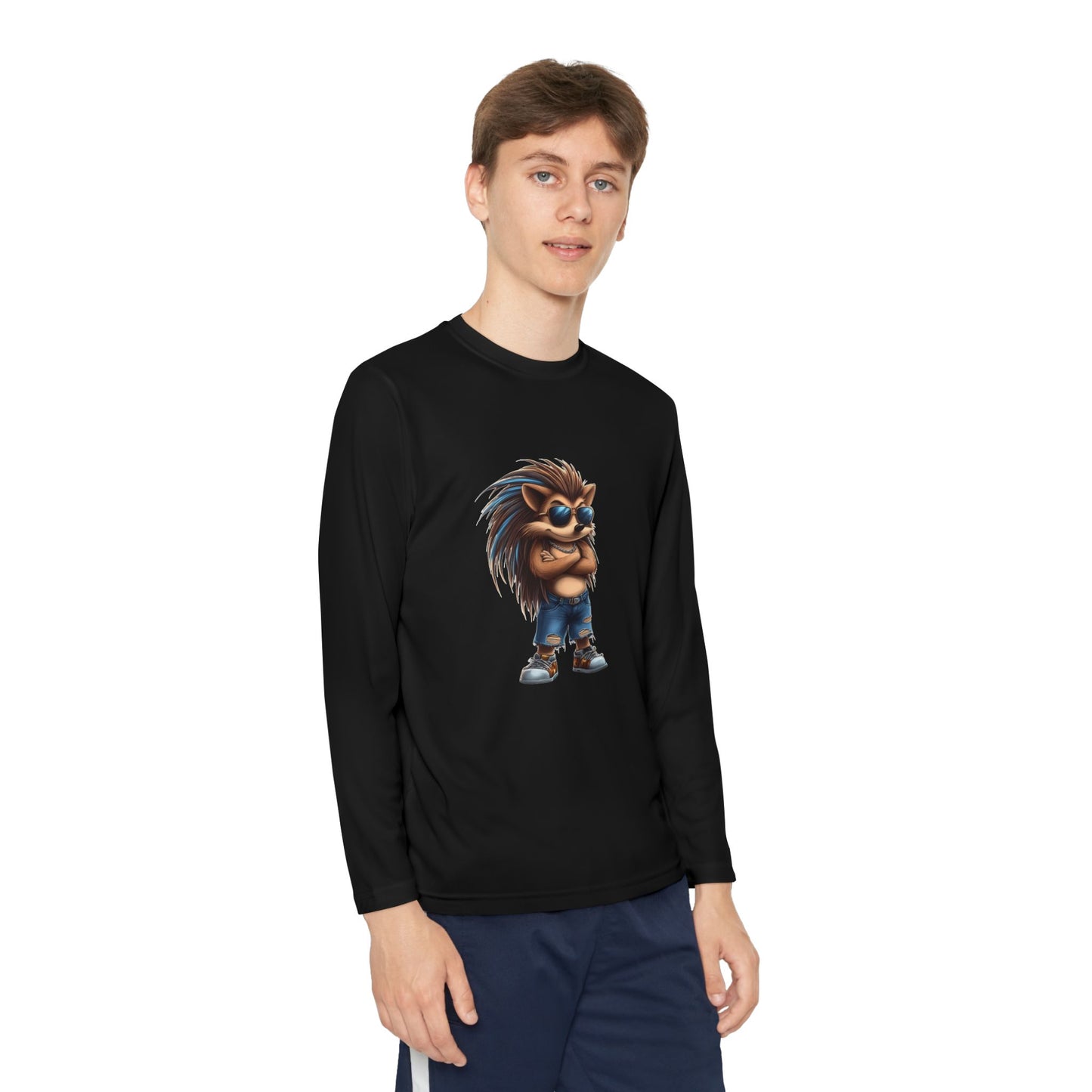 Youth Long Sleeve Competitor Tee (Cool Hedgehog)