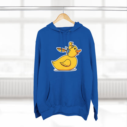 Three-Panel Fleece Hoodie (Duck Bird Brain)