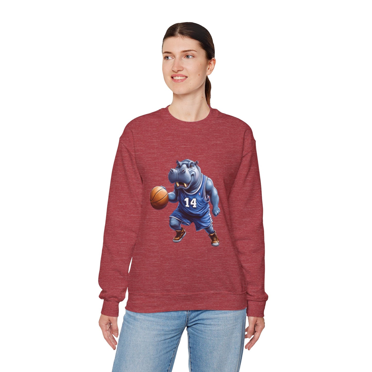 Unisex Heavy Blend™ Crewneck Sweatshirt (Hippo Baller)