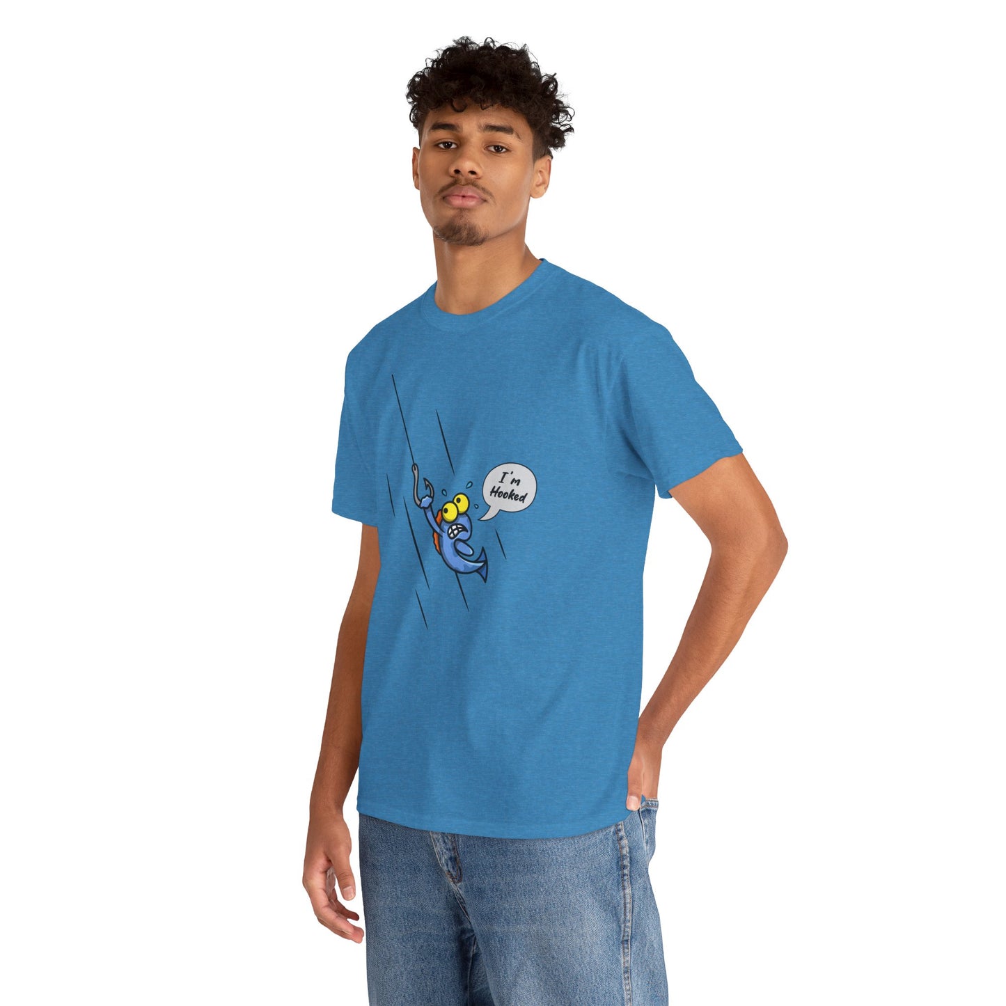 Unisex Heavy Cotton Tee (Fishing Hooked)
