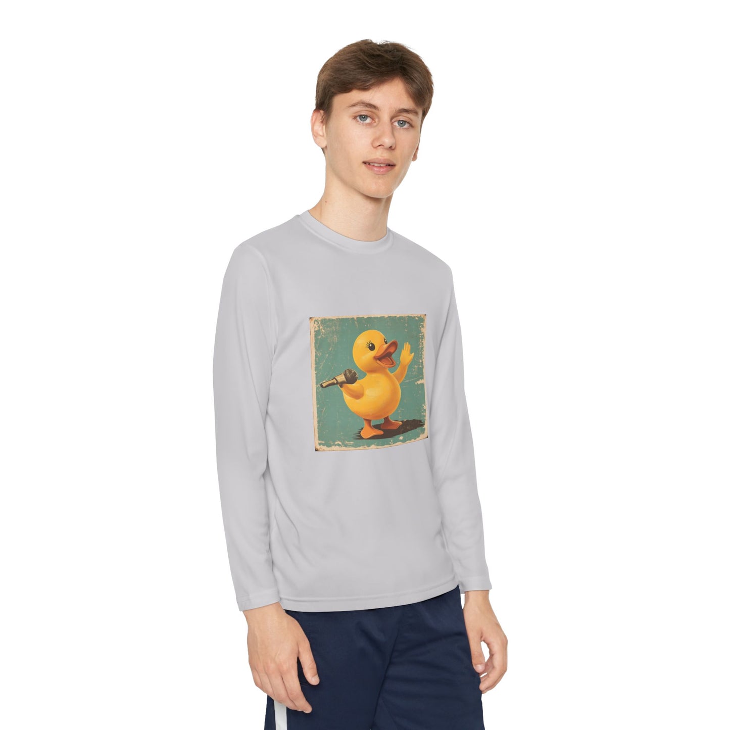 Youth Long Sleeve Competitor Tee (Karaoke Duck)