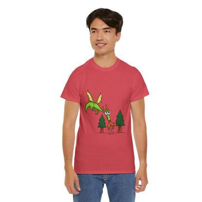 Unisex Heavy Cotton Tee (Flaming Dragon)