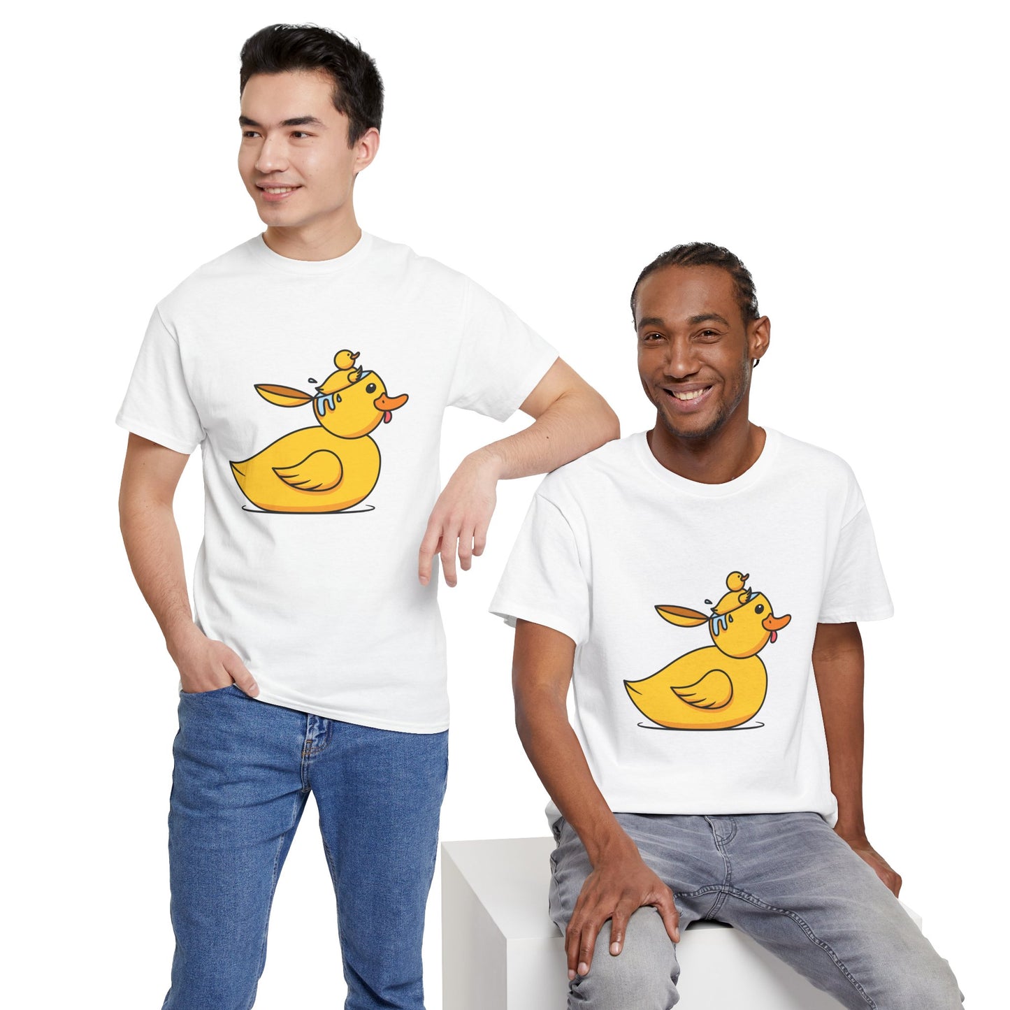 Unisex Heavy Cotton Tee (Duck Bird Brain)