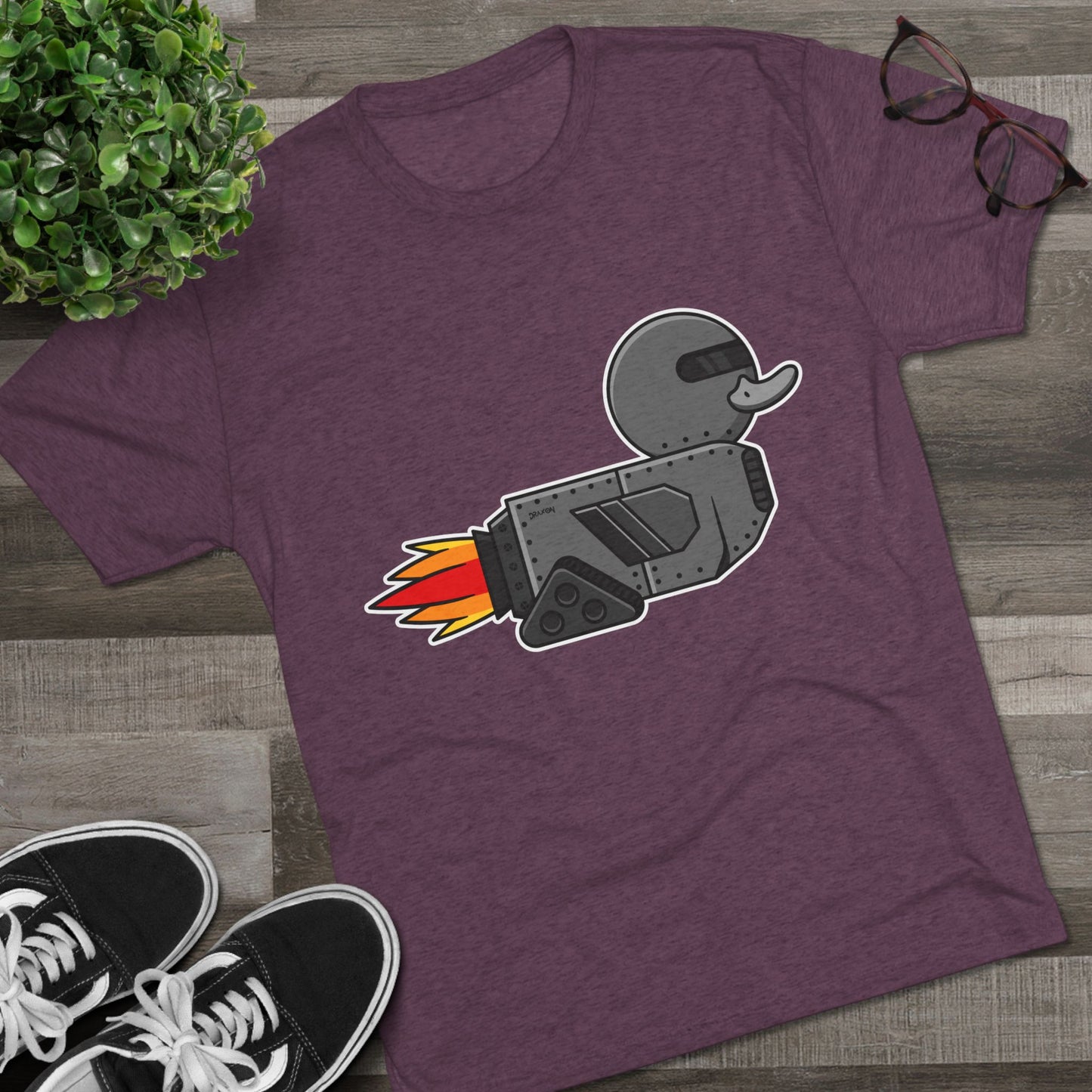 Unisex Tri-Blend Crew Tee (Robot Duck)