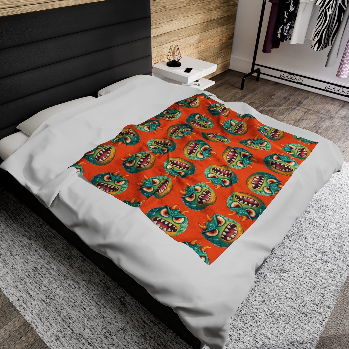 Velveteen Plush Blanket (Green Monster 2)