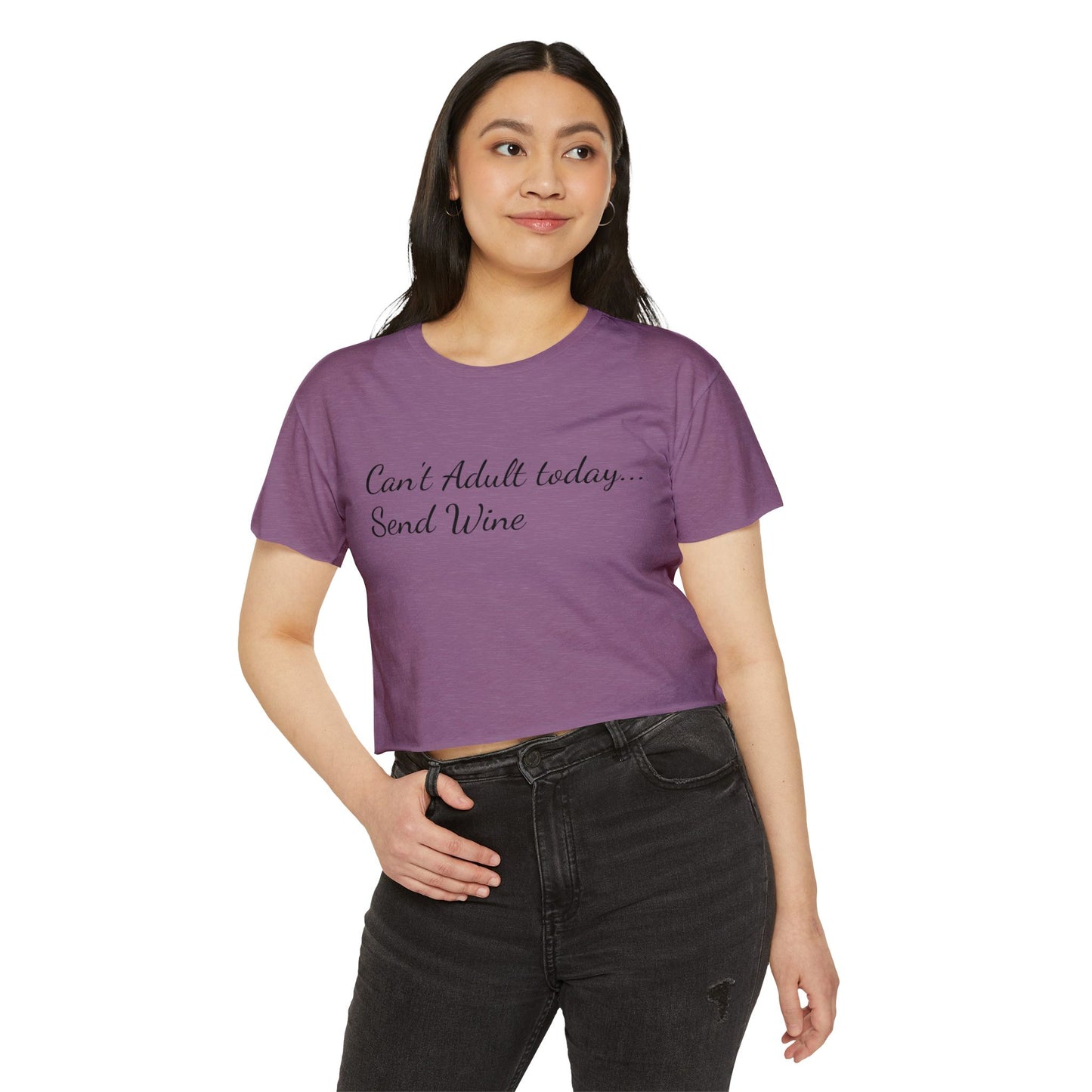 Women's Festival Crop Top (Can't Adult, Send Wine)