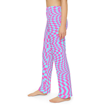 Kids Lounge Pants (Aqua-Pink Pixels)