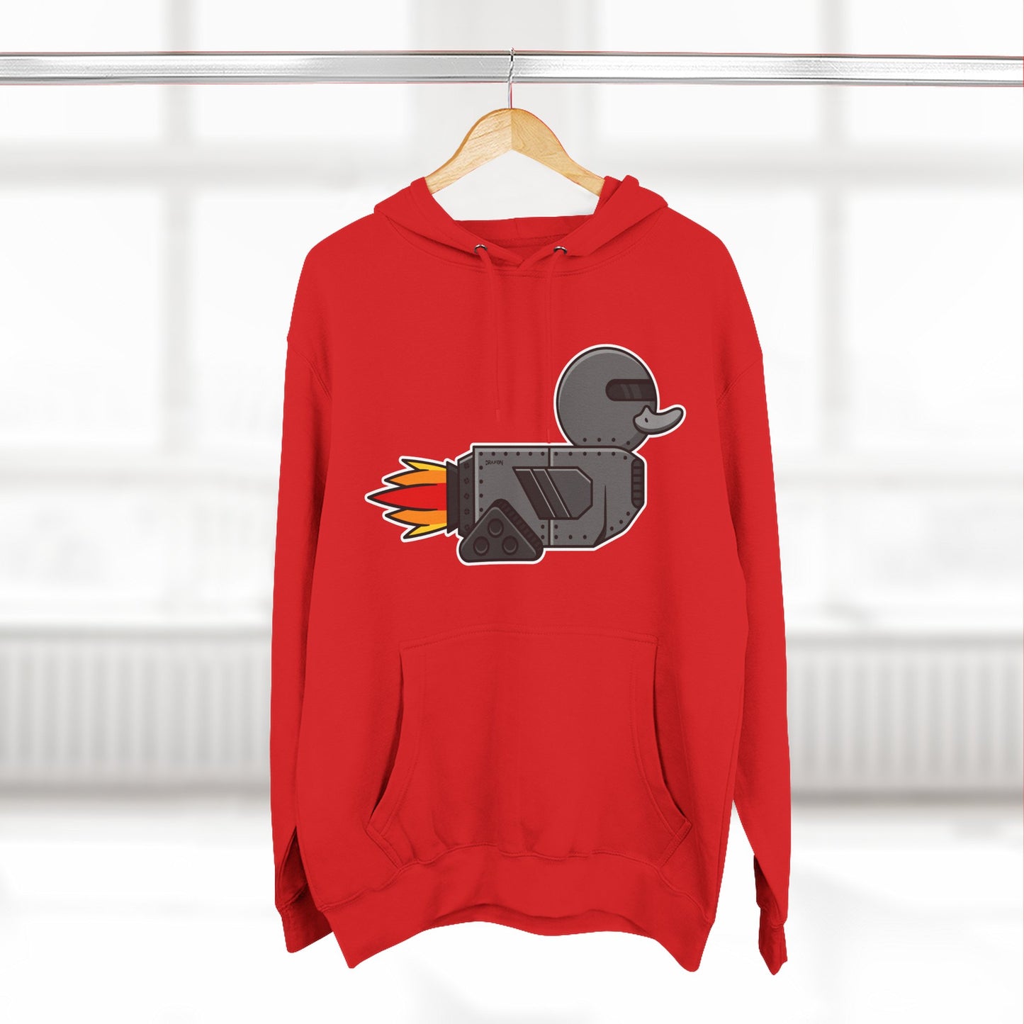 Three-Panel Fleece Hoodie (Robot Duck)