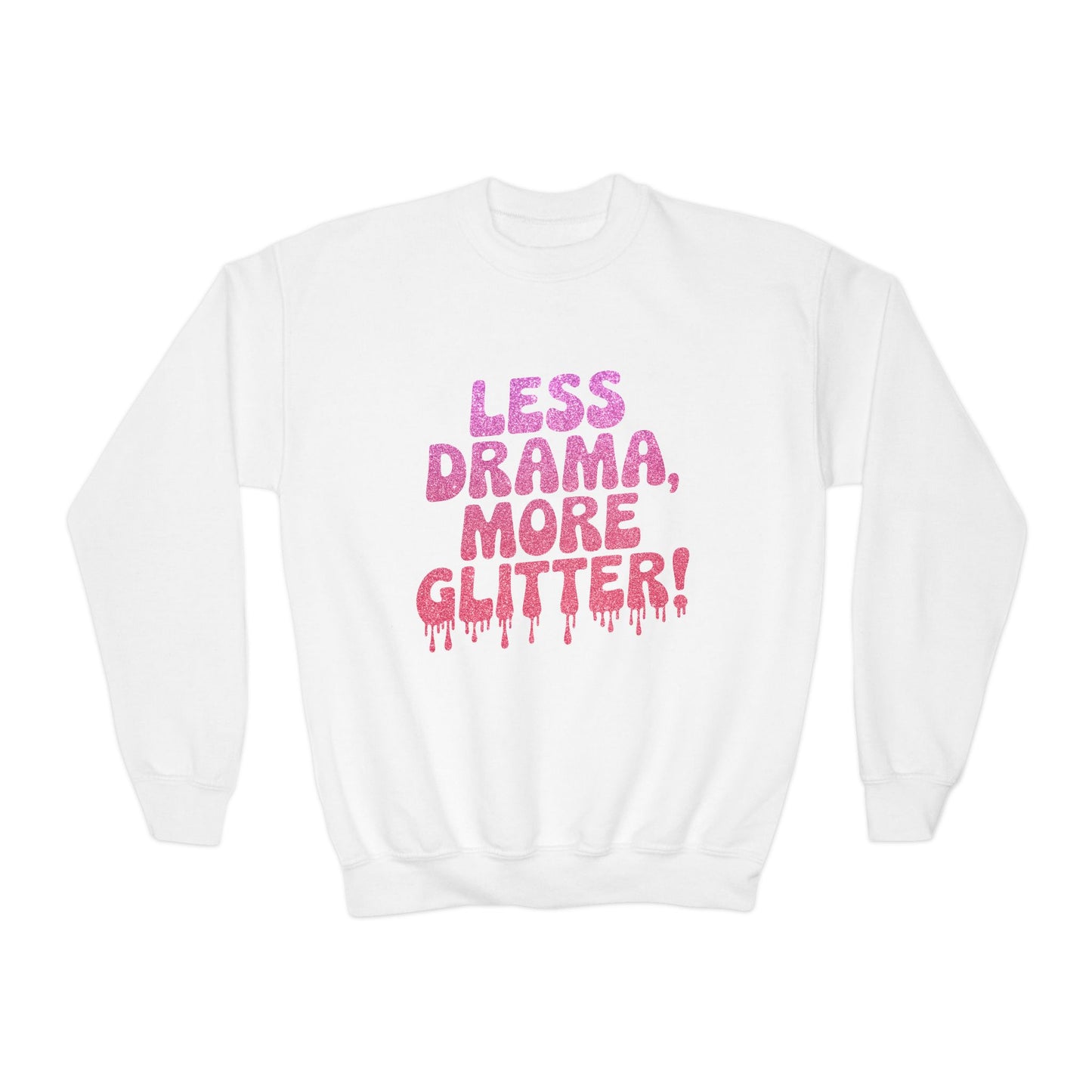 Youth Crewneck Sweatshirt (Less Drama, More Glitter)