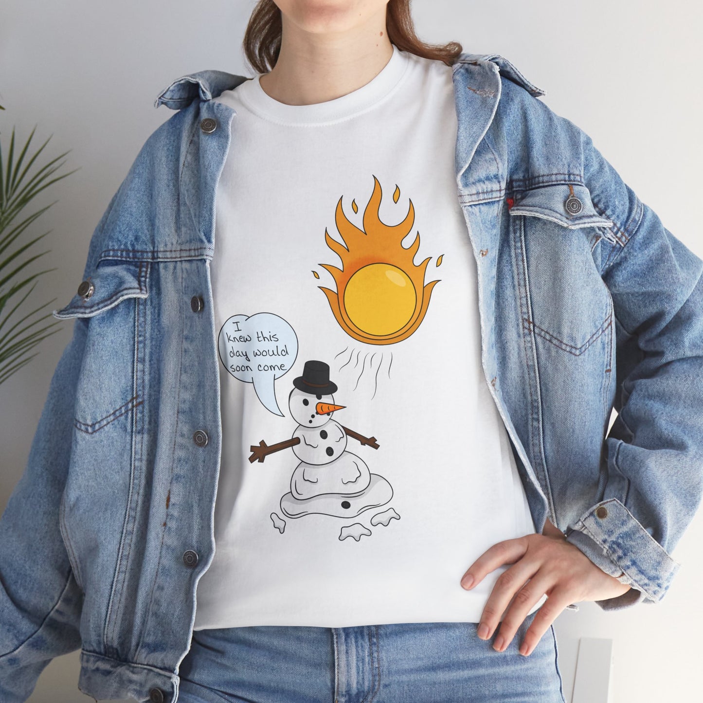 Unisex Heavy Cotton Tee (Melting Snowman)