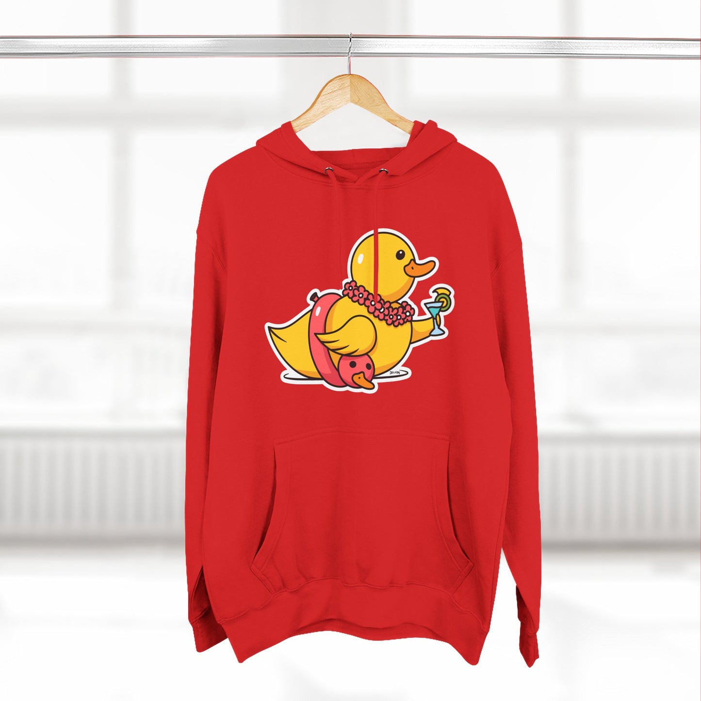 Three-Panel Fleece Hoodie (Tropical Duck)