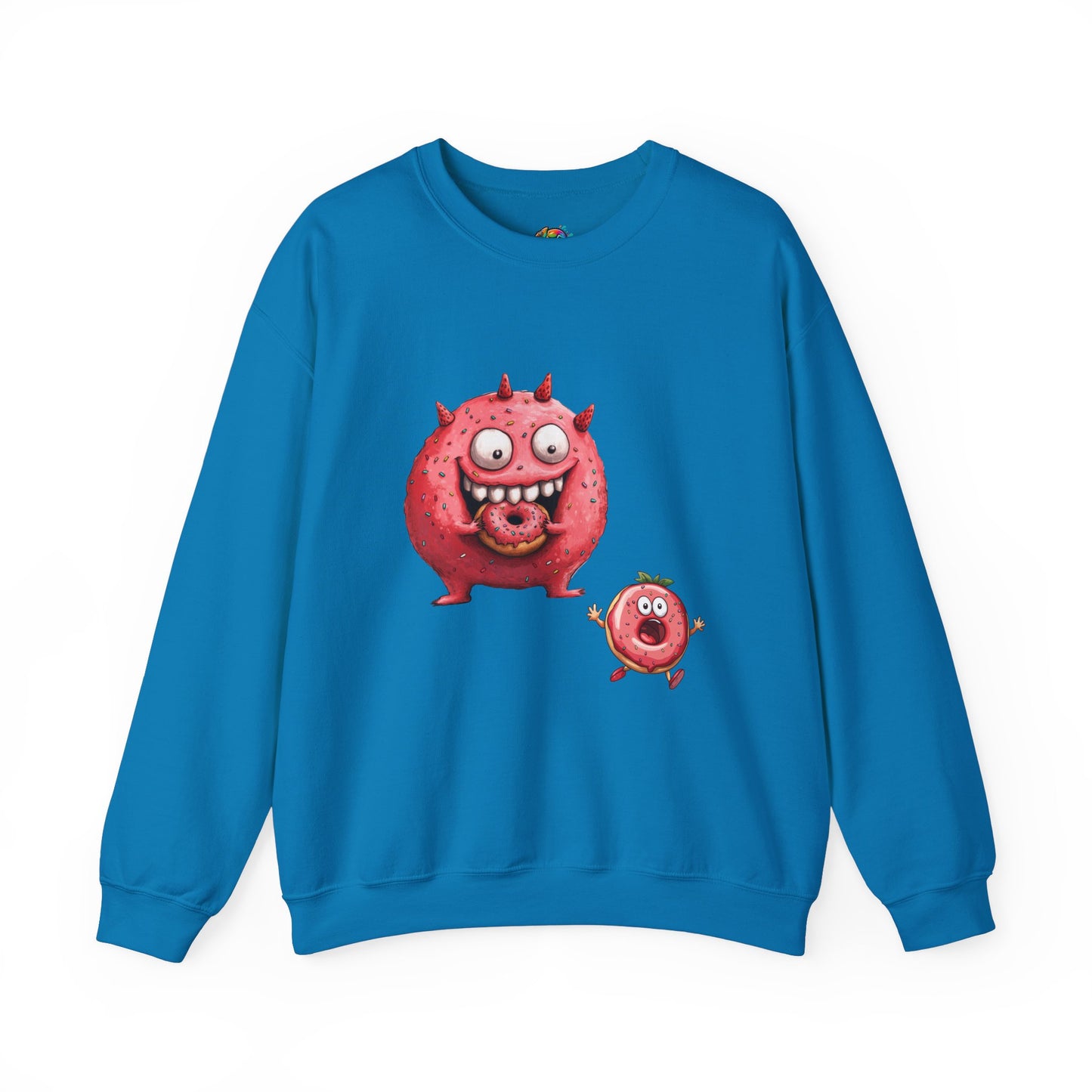 Unisex Heavy Blend™ Crewneck Sweatshirt (Donut Monster eating Donut)