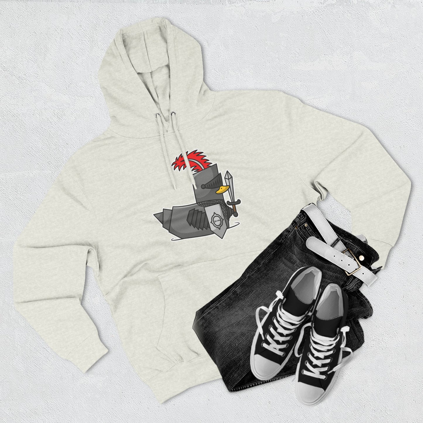 Three-Panel Fleece Hoodie (Knight Duck)