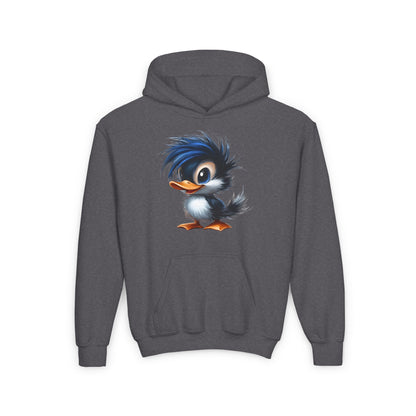 Youth Heavy Blend Hooded Sweatshirt (Blue Hair Duck)