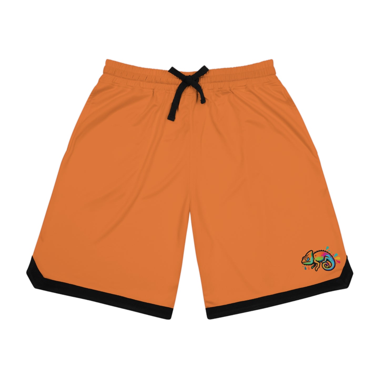 Orange Basketball Rib Shorts (AOP)