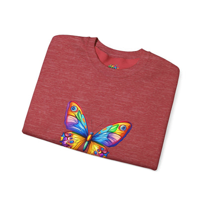 Unisex Heavy Blend™ Crewneck Sweatshirt (Colorful Butterfly)