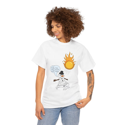 Unisex Heavy Cotton Tee (Melting Snowman)